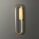 Modern Brass LED Oval Wall Sconce Set for Luxury Indoor Lighting Decor
