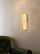 Modern Brass LED Oval Wall Sconce Set for Luxury Indoor Lighting Decor