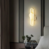 Modern Brass LED Oval Wall Sconce Set for Luxury Indoor Lighting Decor