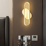Modern Brass LED Oval Wall Sconce Set for Luxury Indoor Lighting Decor