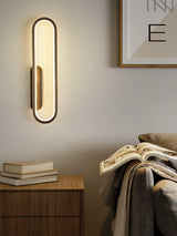 Modern Brass LED Oval Wall Sconce Set for Luxury Indoor Lighting Decor