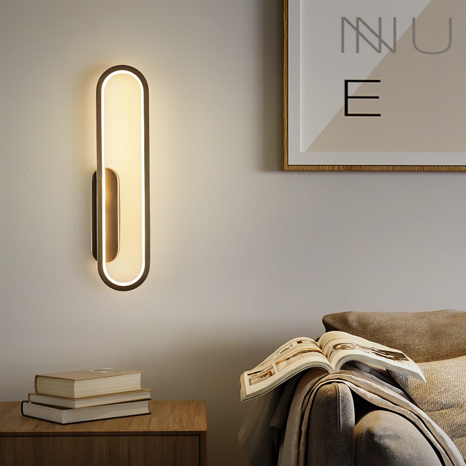 Modern Brass LED Oval Wall Sconce Set for Luxury Indoor Lighting Decor