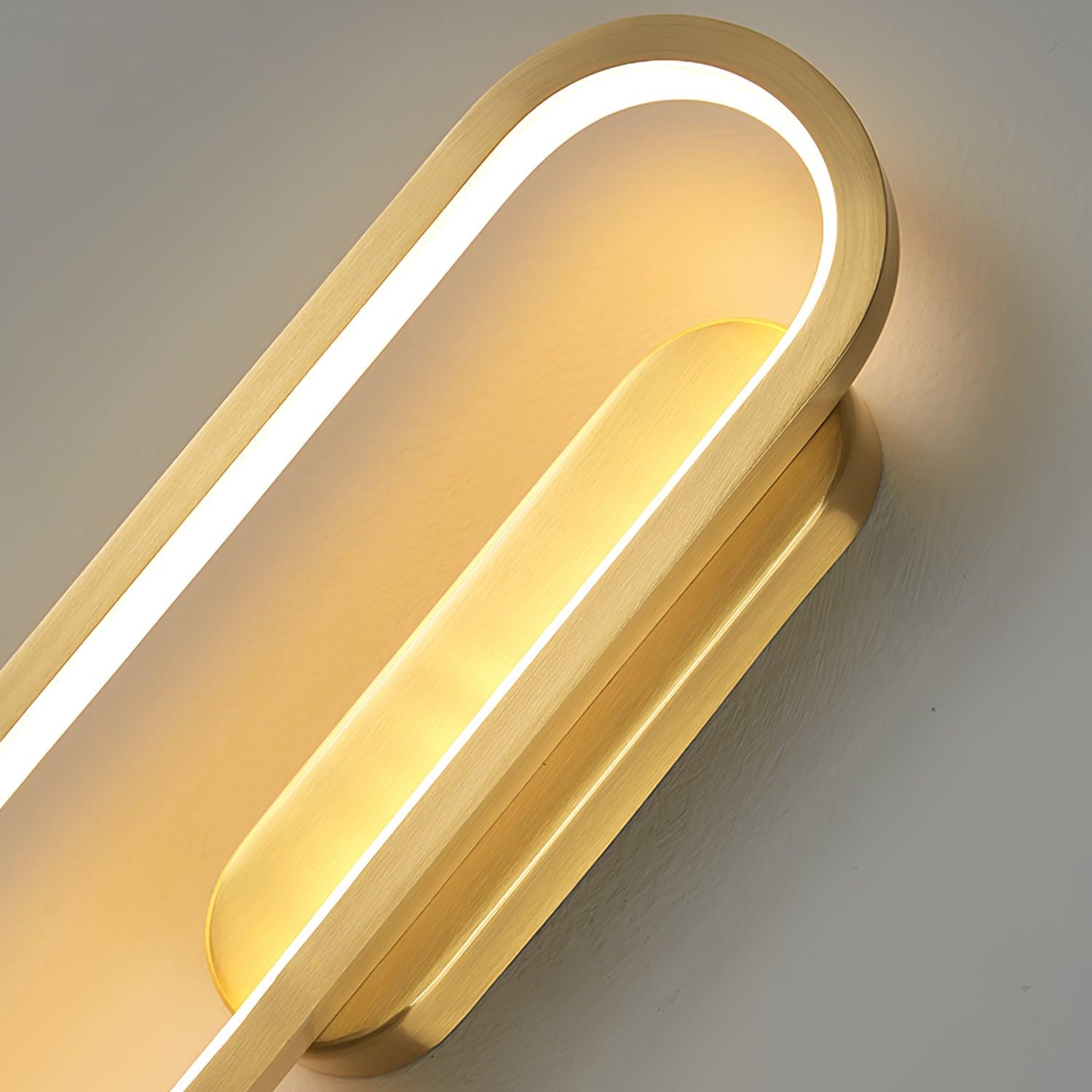 Modern Brass LED Oval Wall Sconce Set for Luxury Indoor Lighting Decor