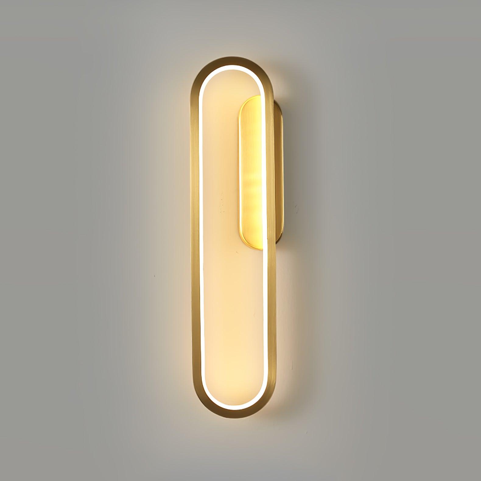 Modern Brass LED Oval Wall Sconce Set for Luxury Indoor Lighting Decor