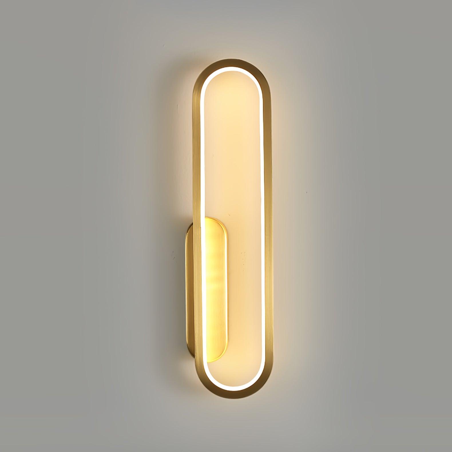 Modern Brass LED Oval Wall Sconce Set for Luxury Indoor Lighting Decor