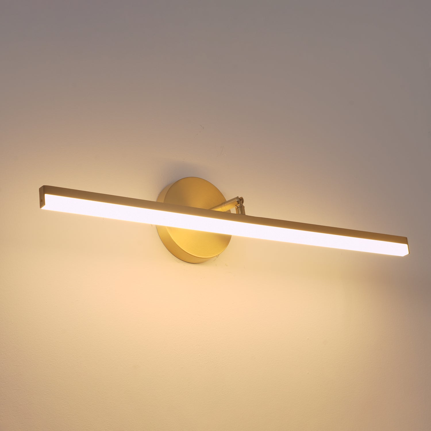 Modern Brass LED Vanity Light Set of 2 Minimalist Bathroom Wall Sconce Linear Mirror Lamp