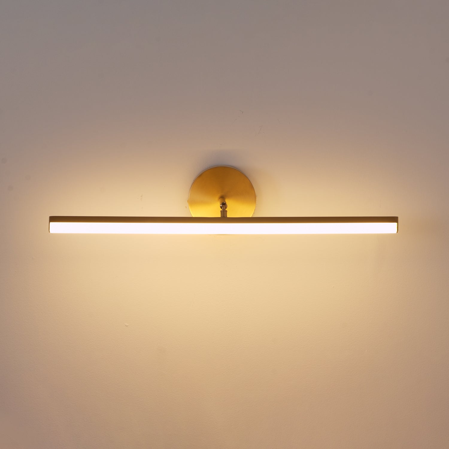 Modern Brass LED Vanity Light Set of 2 Minimalist Bathroom Wall Sconce Linear Mirror Lamp