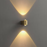 Modern Brass LED Wall Lamp with Glass Shade and Integrated Halo Light Effect