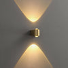 Modern Brass LED Wall Lamp with Glass Shade and Integrated Halo Light Effect