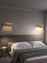 Modern Brass LED Wall Lamp with Glass Shade and Integrated Halo Light Effect