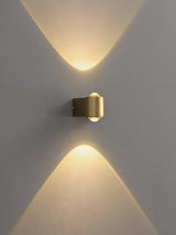Modern Brass LED Wall Lamp with Glass Shade and Integrated Halo Light Effect