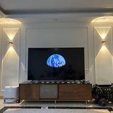 Modern Brass LED Wall Lamp with Glass Shade and Integrated Halo Light Effect