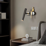 Modern Brass LED Wall Spotlight Adjustable Slim Copper Sconce Lighting