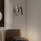 Modern Brass LED Wall Spotlight Adjustable Slim Copper Sconce Lighting