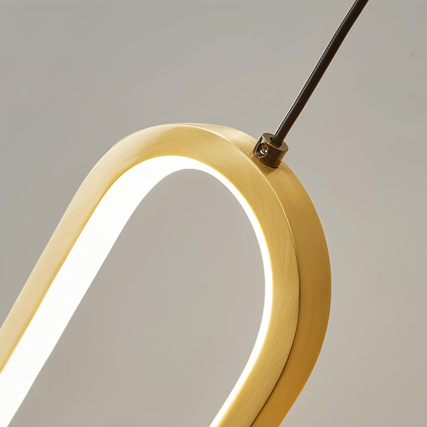 Modern Brass Oval LED Wall Sconce Slim Vertical Geometric Indoor Lighting Fixture