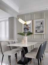 Modern Brass Pearl Chain Pendant Lamp with White Acrylic Globe LED Ceiling Light