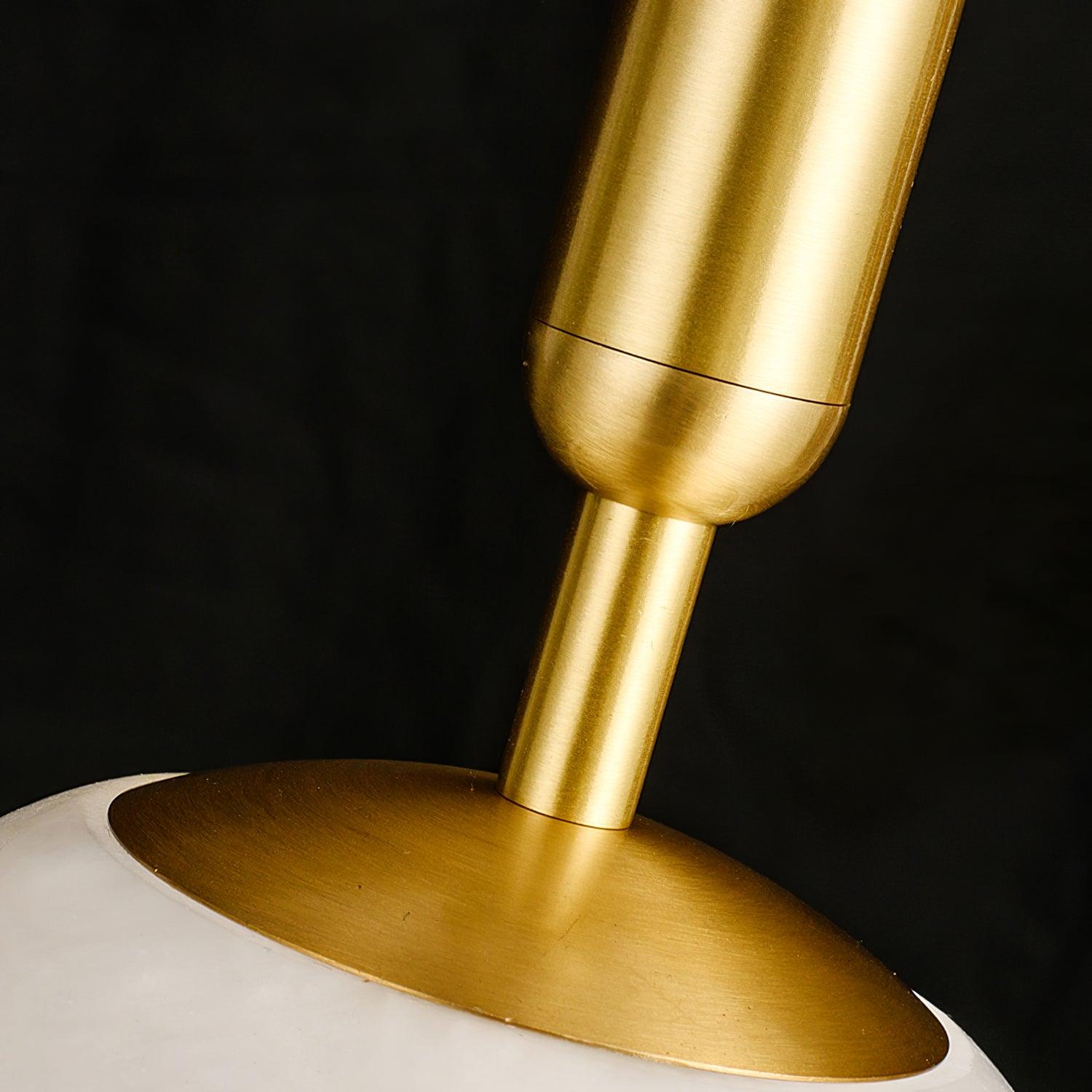 Modern Brass Pendant Light with White Alabaster Glass Globe Shade for Kitchen Island and Dining Room