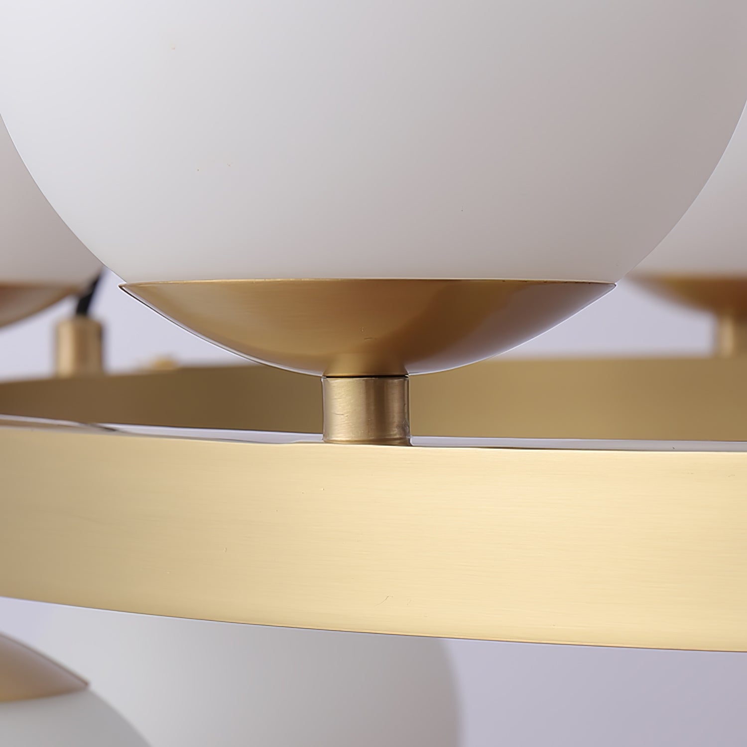 Modern Brass Ring Glass Globe Pendant Light Luxury Bubble Crown Chandelier for Dining Room