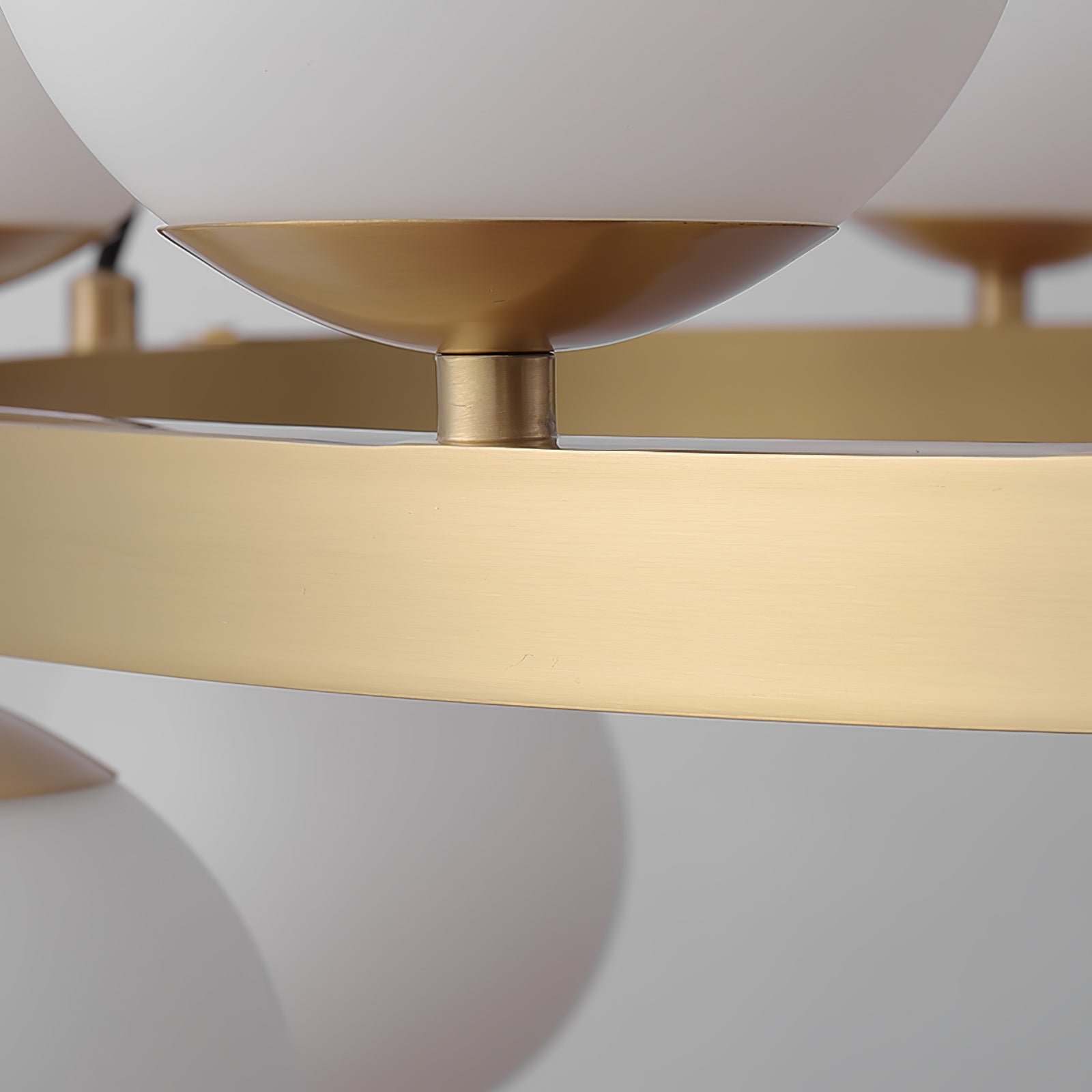 Modern Brass Ring Glass Globe Pendant Light Luxury Bubble Crown Chandelier for Dining Room