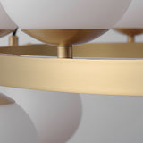 Modern Brass Ring Glass Globe Pendant Light Luxury Bubble Crown Chandelier for Dining Room