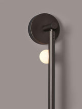 Modern Brass Wall Sconce with Blown Glass Droplets Vertical Tube LED Vanity Light