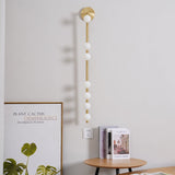 Modern Brass Wall Sconce with Blown Glass Droplets Vertical Tube LED Vanity Light