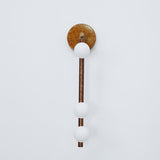 Modern Brass Wall Sconce with Blown Glass Droplets Vertical Tube LED Vanity Light