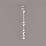 Modern Brass Wall Sconce with Blown Glass Droplets Vertical Tube LED Vanity Light