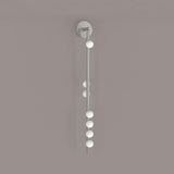 Modern Brass Wall Sconce with Blown Glass Droplets Vertical Tube LED Vanity Light