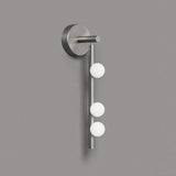Modern Brass Wall Sconce with Blown Glass Droplets Vertical Tube LED Vanity Light