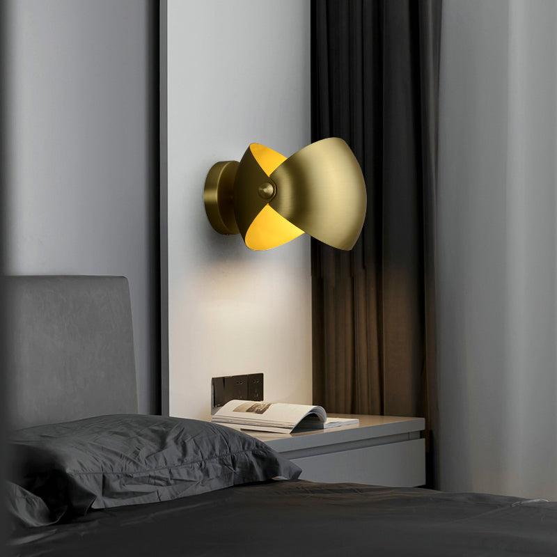 Modern Brass Wall Sconce with Dual Adjustable Hemispherical Shades Set of 2 Indoor Lighting Fixture