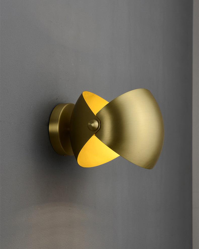 Modern Brass Wall Sconce with Dual Adjustable Hemispherical Shades Set of 2 Indoor Lighting Fixture