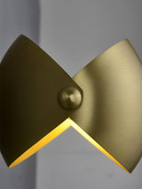 Modern Brass Wall Sconce with Dual Adjustable Hemispherical Shades Set of 2 Indoor Lighting Fixture