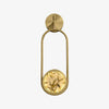 Modern Brass Wall Sconce with Enamel Stained Glass Disc and Integrated LED Lighting