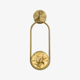 Modern Brass Wall Sconce with Enamel Stained Glass Disc and Integrated LED Lighting