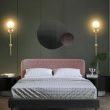 Modern Brass Wall Sconce with Natural Alabaster Shade for Luxury Indoor Lighting Decor
