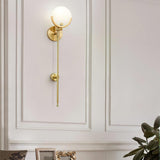 Modern Brass Wall Sconce with Natural Alabaster Shade for Luxury Indoor Lighting Decor