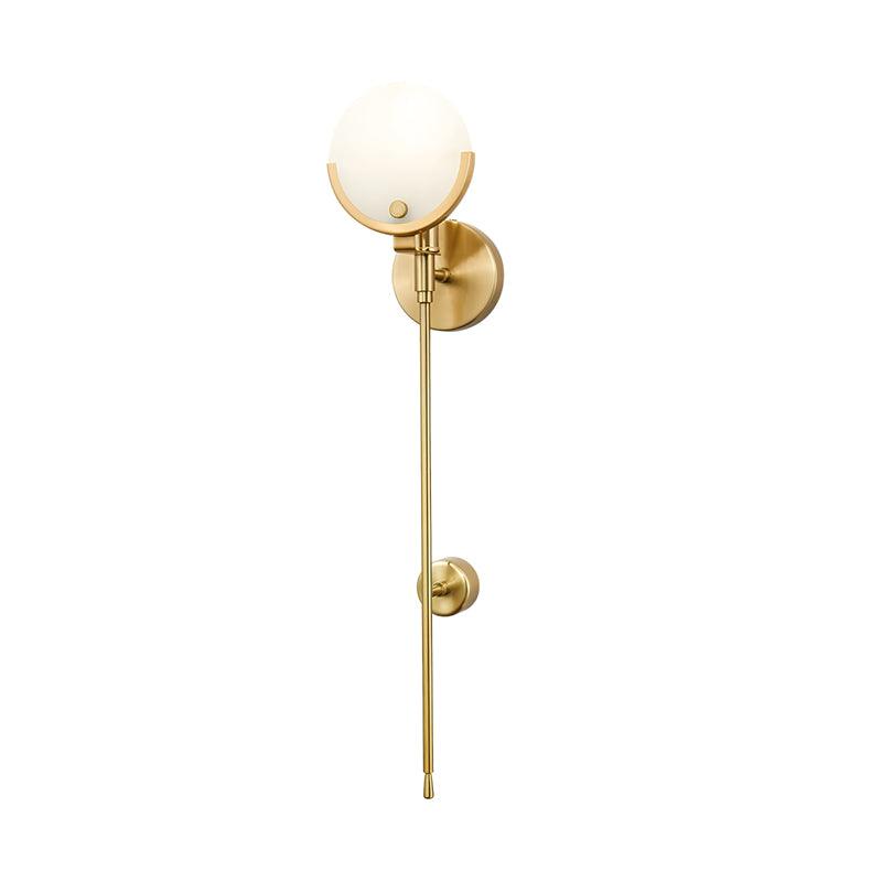 Modern Brass Wall Sconce with Natural Alabaster Shade for Luxury Indoor Lighting Decor