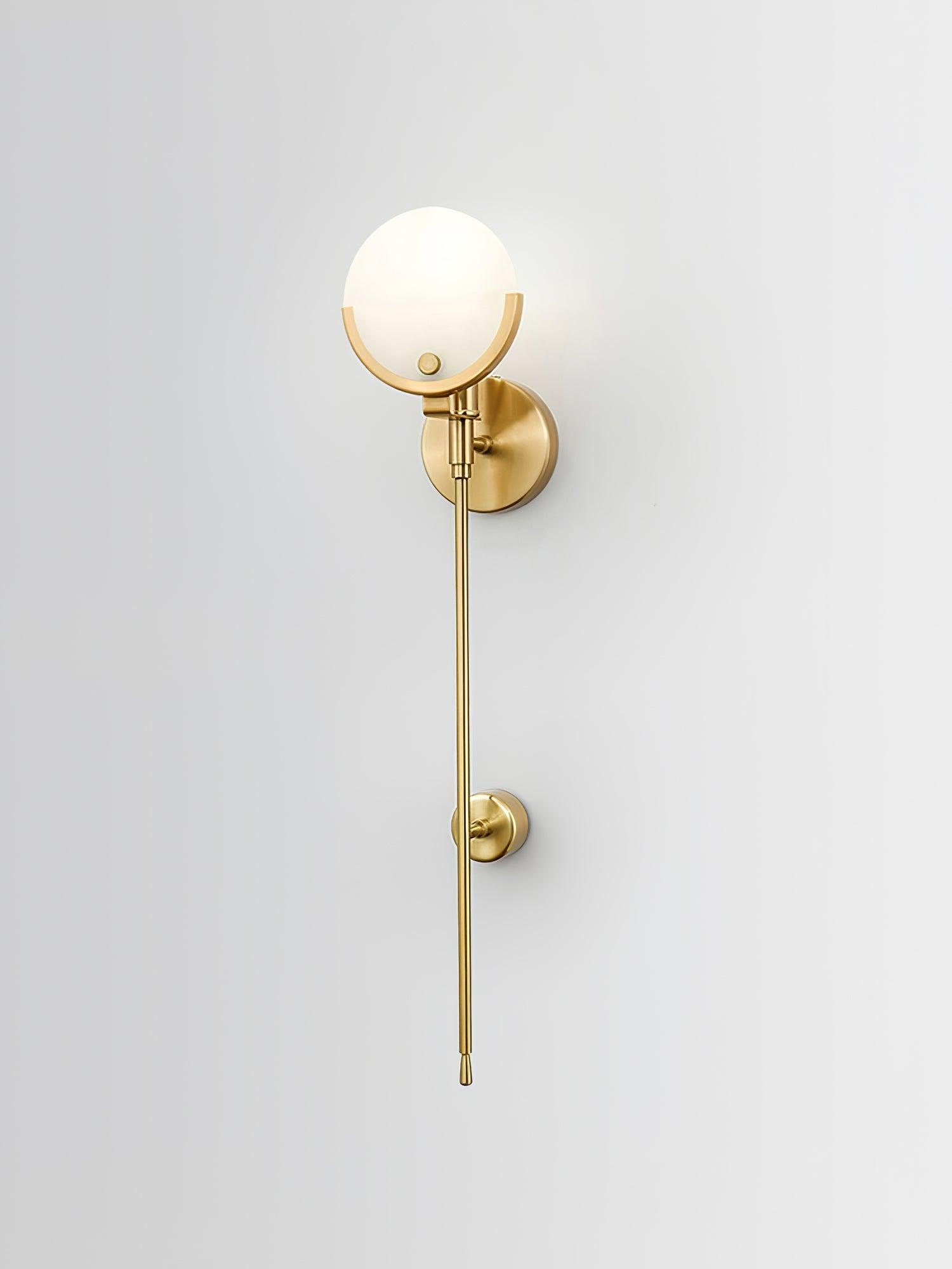 Modern Brass Wall Sconce with Natural Alabaster Shade for Luxury Indoor Lighting Decor