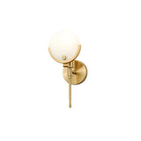 Modern Brass Wall Sconce with Natural Alabaster Shade for Luxury Indoor Lighting Decor
