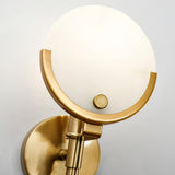 Modern Brass Wall Sconce with Natural Alabaster Shade for Luxury Indoor Lighting Decor