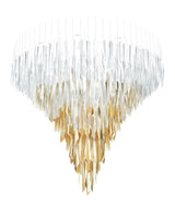 Modern Breeze Geometric LED Pendant Light with Textured Glass and Gold Finish