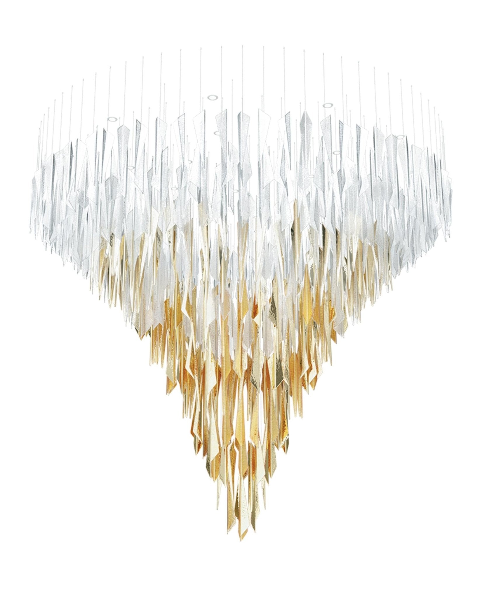 Modern Breeze Geometric LED Pendant Light with Textured Glass and Gold Finish
