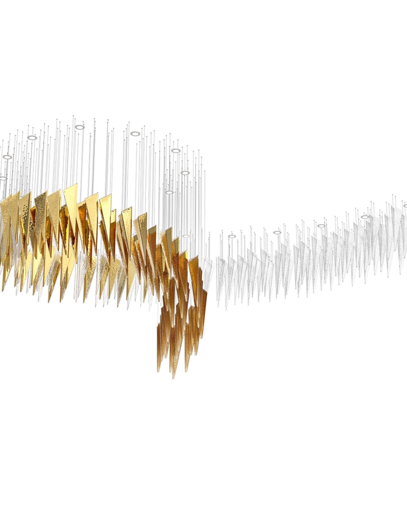 Modern Breeze Geometric LED Pendant Light with Textured Glass and Gold Finish