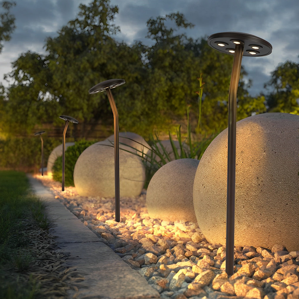 Modern Brown Mushroom LED Outdoor Path Light Waterproof Aluminum Garden Landscape Lawn Lamp