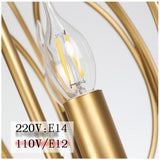 Modern Brushed Gold 3 Light Globe Cage Chandelier Brass Orb Pendant Lighting for Dining Room Kitchen