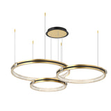 Modern Brushed Gold LED Ring Ceiling Lamp with 3 Step Dimming for Living Room