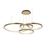 Modern Brushed Gold LED Ring Ceiling Lamp with 3 Step Dimming for Living Room