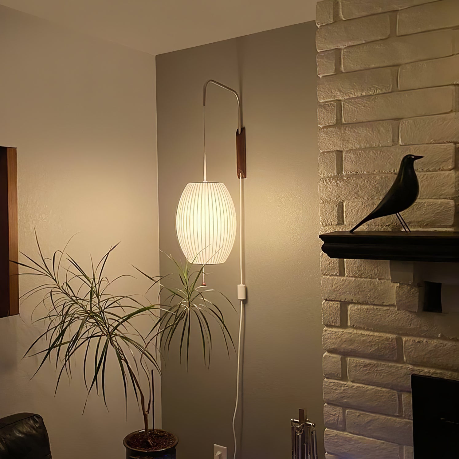 Modern Bubble Ball Wall Sconce with Walnut Accents and Adjustable Swivel Arm