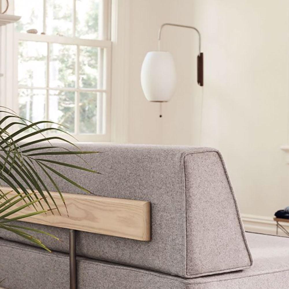 Modern Bubble Ball Wall Sconce with Walnut Accents and Adjustable Swivel Arm